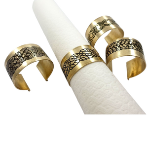 Juego de 4 Anillos de Servilleta de Metal Martillado Dorado, Diseño Elegante de Hojas, Decoración de Mesa para Bodas, Fiestas, Hoteles, Hogar y Restaurantes - Product Image 4