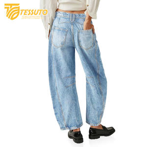 Pantalon cargo taille haute pour femme Jeans en denim taille haute élégants - Product Image 3
