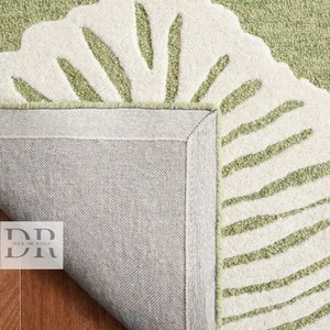 Tapis en PVC moderne de haute qualité tapis en laine touffeté à la main vert Pastel et blanc pour salle à manger salon cuisine bureau - Product Image 5