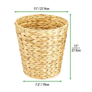 ถังขยะหวายหญ้าทะเลเป็นมิตรกับสิ่งแวดล้อมถังขยะผักตบชวาสำหรับห้องน้ำห้องนอนสำนักงานบ้าน - Product Image 3