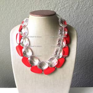 Gran grueso colorido joyería tonificada con cuentas diseño hecho a mano mujeres collar resina collares joyería de moda - Product Image 5