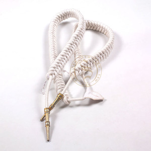 High Quality Ceremonial Silver Aiguillette Mylar with Silver Tags | Custom Color Aiguillette for Ceremonial Uniforms - Product Image 6
