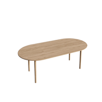 Table à manger ovale en bois de style nordique 4 places pour réunions, bureaux, conférences, maisons d'hôtes, meubles de maison