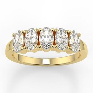 Igi แหวนเพชรที่ปลูกในห้องปฏิบัติการรูปไข่14K แหวนโซลิแทร์สำหรับงานแต่งงานและแหวนหมั้น - Product Image 3