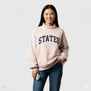 Professional High Quality Casual Fashion Slim Fit Stretch Knit Breathable Eco-Friendly Winter <b>Mock</b> <b>Neck</b> Sweatshirt <b>Top</b> Ladies - Product Image 6