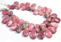 Perles de thulite rose de haute qualité de 13-17 mm, polies, en forme de poire, pierres précieuses naturelles, brin de 9 pouces, 280 carats, pour bijoux