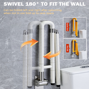 מותאם אישית יורד מעקה חדר אמבטיה foldable לתפוס בר שרותים נכים ידית 304 נירוסטה מעובה לתפוס בר - Product Image 4