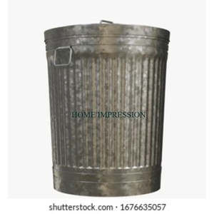 Poubelle galvanisée de finition rustique standard de haute qualité pour la maison et la cuisine Poubelle intérieure et extérieure avec couvercle - Product Image 4