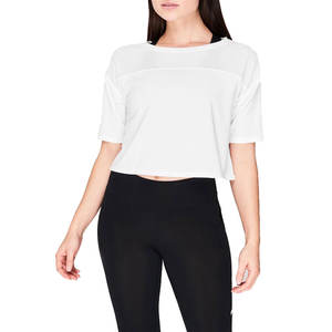 Precio al por mayor Última llegada Mujeres Slim-Fit Crop Top Camisetas Logotipo personalizado Impresión Color sólido Transpirable Algodón O Short - Product Image 6