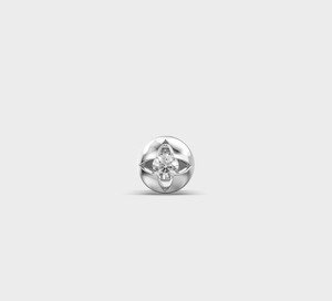 Boucles d'oreilles à tige en or blanc/rose/jaune 14 carats avec diamants ronds et serti moderne en forme de dôme - Product Image 6
