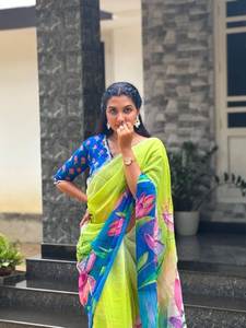 Ropa tradicional india y paquistaní Georgette trabajo hecho a mano Saree estilo informal de verano para fiestas bodas Diwali festividades - Product Image 4