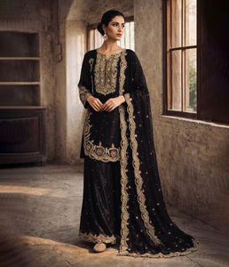 Ensemble de vêtements de fête pakistanais et indiens pour femmes PinkCityBlocks, coupe ajustée, réversible, séchage rapide, salwar kameez dupatta, costume de mariage - Product Image 1