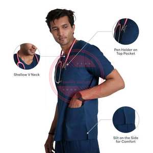 Vêtements de sport légers et respirants pour femmes Ensemble d'uniformes de gommage flexibles en deux pièces pour les infirmières à usage hospitalier et clinique - Product Image 5