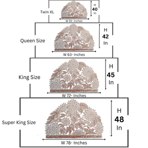Hand Carved Half Moon <b>Headboard</b> Sunflower White Wash Adjustable Height Lighted MDF Bed <b>Headboard</b> Home Furniture Boho Home Decor - Product Image 6