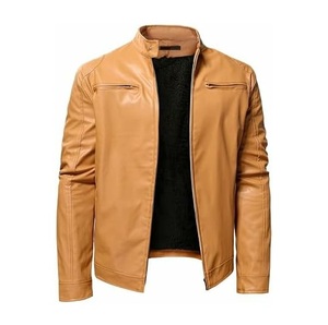 Breathable Winter <b>Men's</b> High Quality Leather <b>Jacket</b> with Zip Closure Long Length <b>White</b> Leather <b>Jackets</b> - Product Image 2