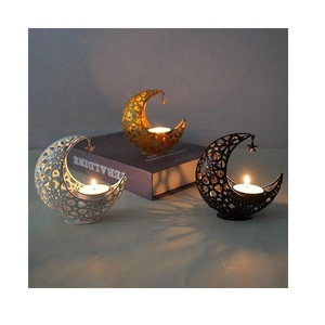 Decoración de Ramadán, Centro de Mesa Festivo, Vela Eid Mubarak, Luna y Estrella, Centro de Mesa, Portavelas de Ramadán - Product Image 1