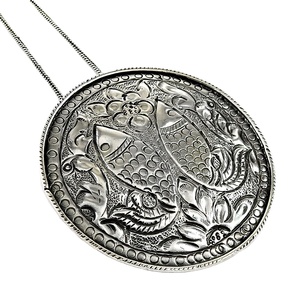 Artisan Indien Look Artisanat Bijoux 925 Sterling Oxydé Argent Gravé Pendentif Pour Femme En Gros Direct Usine Prix - Product Image 1