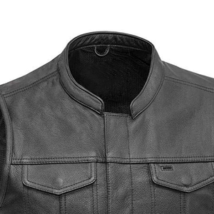 Hermoso Chaleco de cuero de vaca para hombre estilo casual - Product Image 5