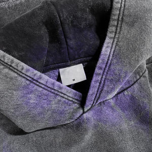 Sweat à capuche pour homme 420 GSM, style vintage délavé, coupe oversize, 100% coton mélangé, idéal pour l'hiver - Product Image 3