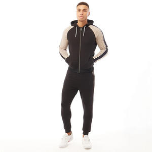 Latest Design Zip up Hoodie and Sweatpants Set Sweatsuit Joggers Men / Wholesale Custom Logo Men's Cotton Blank <b>Plain</b> <b>Tracksuit</b> - Product Image 3