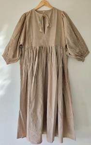 Vestido Midi con estampado de bloques, minivestido, vestido largo con estampado de bloques a rayas, cuello profundo con cuerda más cerca - Product Image 5