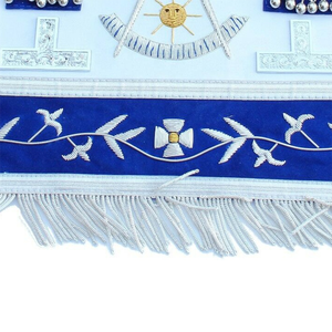 Venta al por mayor personalizado Masonic Regalia Past Master alta calidad hecho a mano maestro masónico delantal con cuentas bordado precio de fábrica - Product Image 5