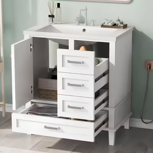 Meubles de salle de bain en bois, meuble-lavabo séparé avec lavabo, vente en gros - Product Image 4