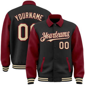 OEM personalizado bordado chaquetas de bombardero mangas de cuero Letterman béisbol Varsity chaqueta para los hombres - Product Image 3