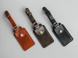 Handmade Genuine Leather <b>Luggage</b> <b>Tag</b> LLT-0070D Traditional Flap Style Customised Logo Personalised Card Insert Travel Gift for - Product Image 5