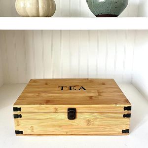 Tea Organizer Box Big & Tall 14" x 8" x 4" Mangowood Wooden Organizer <b>Storage</b> <b>Chest</b> 8 Tall Adjustable Slots 100% Handmade - Product Image 3