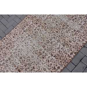 Alfombra Turca Vintage, Alfombra Decorativa de 3.7x6.4 pies (112x194 cm), Alfombra de Lana Beige con Diseño de Camuflaje - Product Image 5