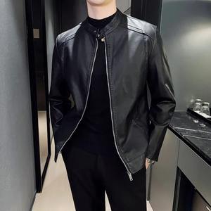 Chaqueta de cuero informal de otoño para hombre, ropa de motorista de moda, abrigo de piel sintética holgado, ropa de motocicleta para hombre - Product Image 2