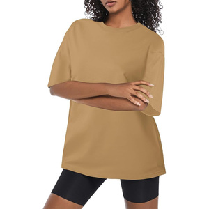 Chemises grande taille unies T-shirt grande taille en coton pour femmes avec logo personnalisé - Product Image 5