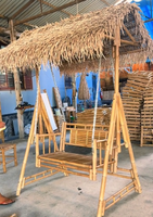 Fauteuil suspendu de jardin moderne en bambou avec toit, mobilier d'extérieur durable pour cour et parc, idéal pour les centres de villégiature, cafés et hôtels - Vente en gros