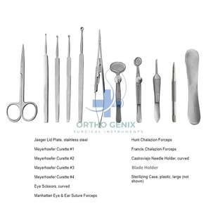 Juego de instrumentos de chalazión de acero inoxidable de alta calidad, 12 Uds., para cirugía oftálmica con caja de esterilización - Product Image 1