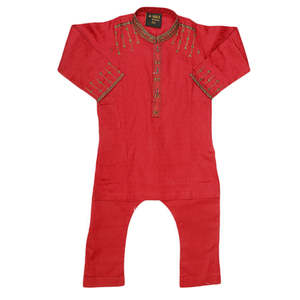 ชุดคุรตะ ชัลวาร์ปักลายสำหรับเด็กผู้ชาย - สีมารูน - Product Image 3