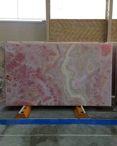 แผ่นหินออนิกซ์สีชมพู แผ่นหินอ่อนออนิกซ์สีชมพูธรรมชาติ หินออนิกซ์สีชมพูแท้ หินตกแต่งหรูหราสำหรับงานออกแบบตกแต่งภายใน - Product Image 5