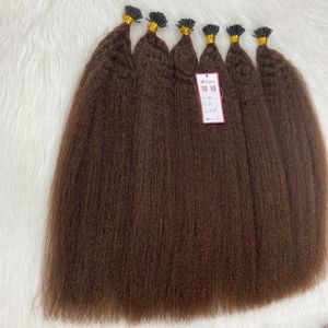 ผมต่อเคราตินสีน้ำตาลเข้มปลายแหลมผมตรงแบบเวียดนามไม่ผ่านกระบวนการไม่พันกัน - Product Image 4