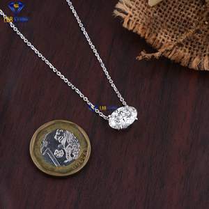 3,52 TDW Oval Cut Diamond White Gold Pendant by Labstone Forever In Style Pendant Colgante de color de la luz del sol brillante de - Product Image 5