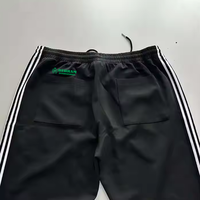 Pantalon de jogging ample à rayures courbes avec logo personnalisé, respirant, séchage rapide, anti-plis, 100 % coton toile 400 GSM, taille élastique