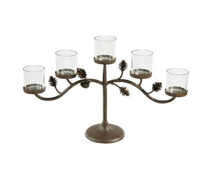 Bougeoir en fer en métal noir décor à la maison salon bougeoir de noël - Product Image 5