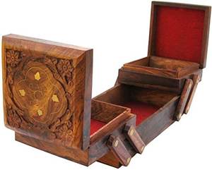 Joyero de madera Premium Organizador de almacenamiento hecho a mano - Product Image 3