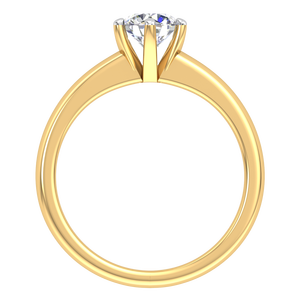 Bague Classique Élégante pour Femme en Or Jaune et Blanc 9K avec Diamant de Laboratoire Certifié IGI, Taille Brillant, Couleur EF, Clarté VS, 0,75 Carats - Product Image 3
