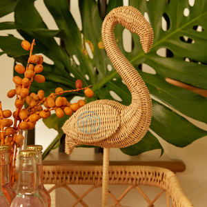 Venta caliente nueva tendencia decoración de flamencos hecha a mano natural para decoración del hogar y fiesta especial de las mejores fibras de ratán natural - Product Image 3