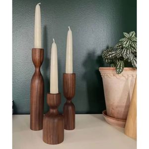 Pilares de velas votivas de madera Navidad cumpleaños boda decoración superventas portavelas de madera de alta calidad - Product Image 1