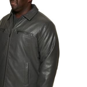 Veste en cuir d'agneau sur mesure, dernier design, prix compétitif, avec col montant et logo frontal pour hommes - Product Image 4