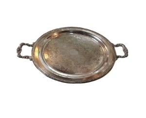 Bandejas de servicio chapadas en plata Vintage y Antiqui de alta calidad con mango de latón Venta caliente - Product Image 2