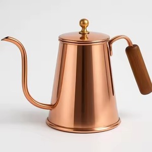 Handcrafted Copper Tea Kettle Bright Shine <b>Heavy</b> <b>Duty</b> Frame Eco-Friendly Microwave <b>Safe</b> Modern Design Lid Handle for Authentic - Product Image 1