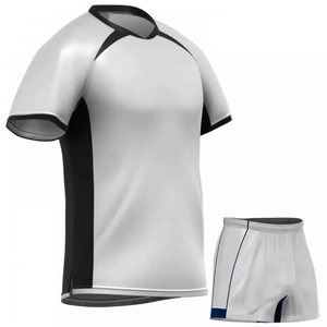 Ensembles courts personnalisés de haute qualité imprimés bleu noir à séchage rapide uniformes de rugby respirants pour jeunes pour équipes et vêtements de sport - Product Image 4
