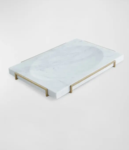 Bandeja de Servicio de Mármol Elegante con Asa de Metal para Almuerzo, Desayuno, Cena, Bandeja de Almacenamiento, Precio al por Mayor - Product Image 4